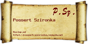 Possert Szironka névjegykártya